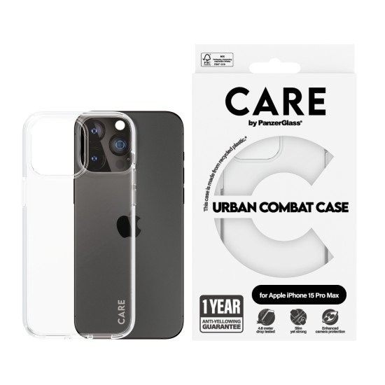 PanzerGlass CARE by PG Transparent iPhone 15 Pro Max coque de protection pour téléphones portables Housse