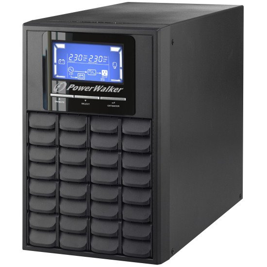 PowerWalker VFI 1000C LCD Double-conversion (en ligne) 1 kVA 800 W 3 sortie(s) CA