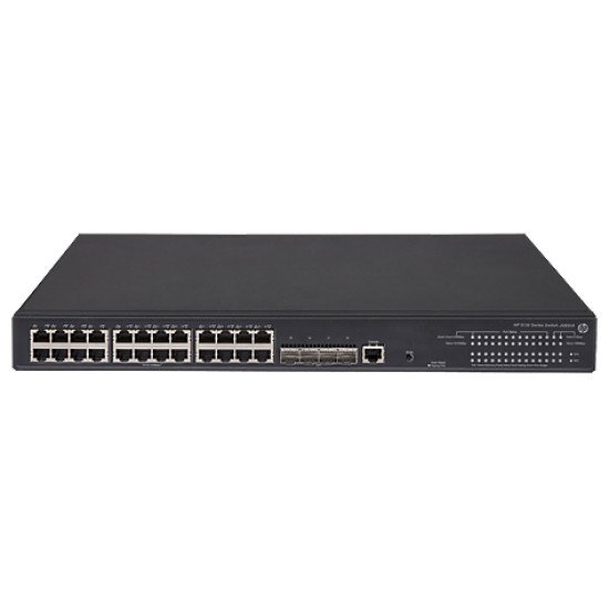 HPE 5130-24G-PoE+-4SFP+ (370W) EI Géré L3 Gigabit Ethernet (10/100/1000) Noir 1U Connexion Ethernet, supportant l'alimentation via ce port (PoE)