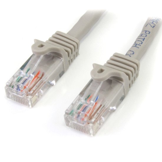 StarTech.com Câble réseau Cat5e UTP sans crochet de 2m - Cordon Ethernet RJ45 anti-accroc - M/M - Gris