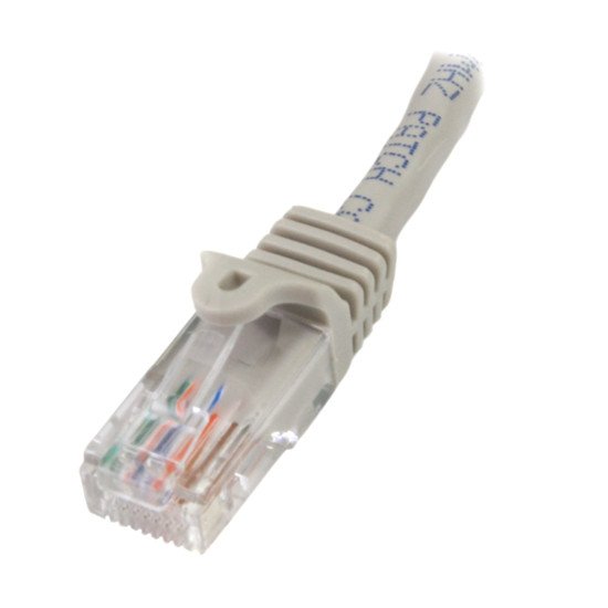 StarTech.com Câble réseau Cat5e UTP sans crochet de 2m - Cordon Ethernet RJ45 anti-accroc - M/M - Gris