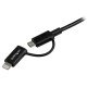 StarTech.com Câble Lightning 8 broches ou Micro USB vers USB de 1 m - Cordon de charge / synchronisation - Noir