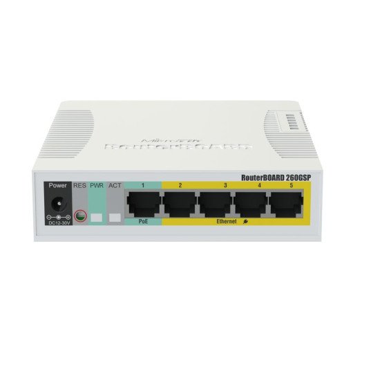 Mikrotik RB260GSP commutateur réseau Géré Gigabit Ethernet (10/100/1000) Connexion Ethernet POE Blanc