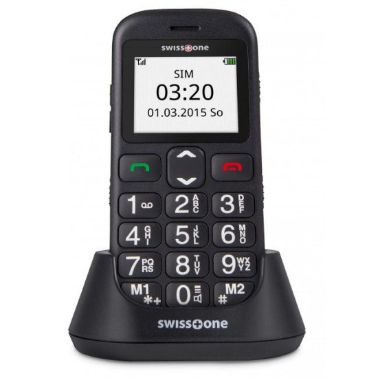 Swisstone BBM 320C 4,5 cm (1.77") 71 g Noir Téléphone pour seniors