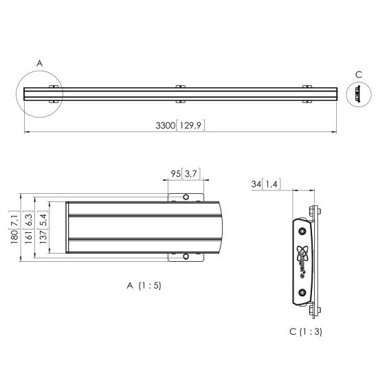 Vogel's PFB 3433 La plaque d'interface 3315 mm