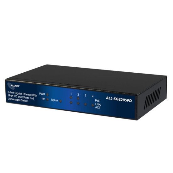 ALLNET ALL-SG8205PD commutateur réseau Non-géré L2 Gigabit Ethernet (10/100/1000) Connexion Ethernet POE Noir