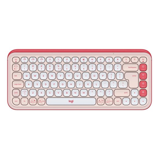 Logitech POP Icon Keys clavier Universel Bluetooth QWERTY US International Rose, Blanc