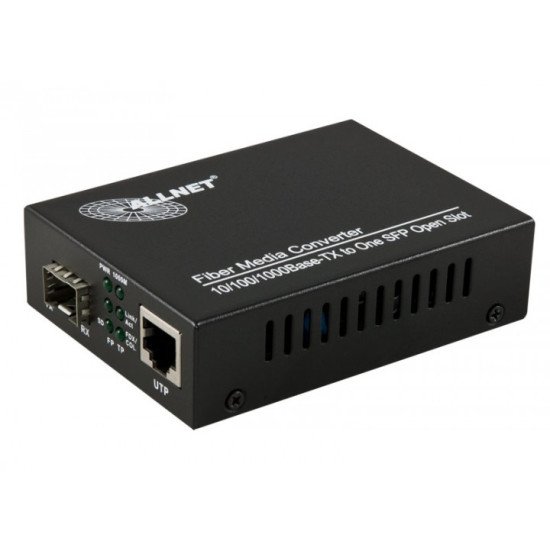 ALLNET ALL-MC104G-SFP1 convertisseur de support réseau 1000 Mbit/s Multimode, Monomode Noir