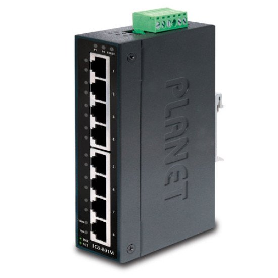 PLANET IGS-801M commutateur réseau Géré L2 Gigabit Ethernet (10/100/1000) 1U Noir