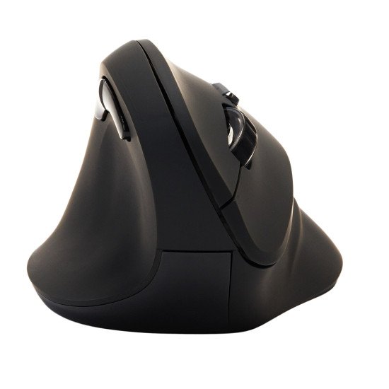 V7 Souris ergonomique verticale 2.4 Ghz pour gaucher MW400L - Noire - Connectivité sans fil - Interface USB