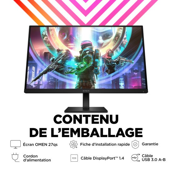 OMEN by HP Écran gamer QHD 240 Hz OMEN 27 pouces - OMEN 27qs