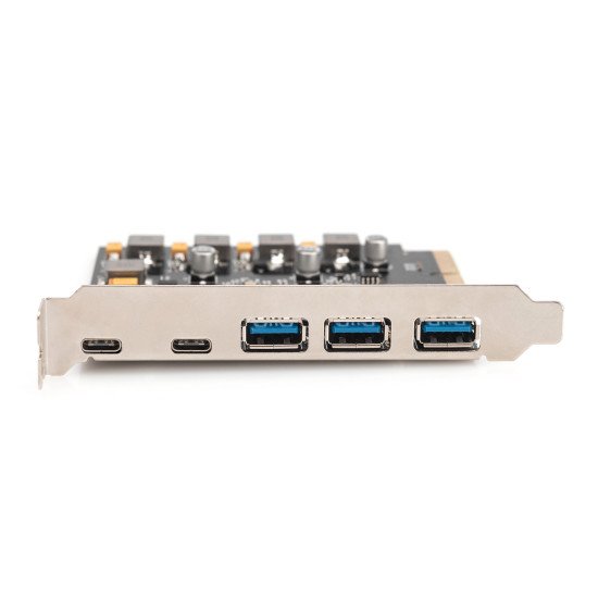 Digitus Carte PCIe, 2x USB-C + 3x USB A