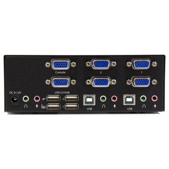 StarTech.com Switch KVM USB double VGA à 2 ports avec hub USB 2.0 à 2 ports