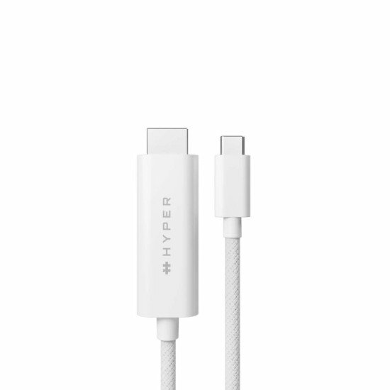 HYPER HD6007WHGL câble HDMI 2,5 m USB-C HDMI Type A (Standard) Blanc