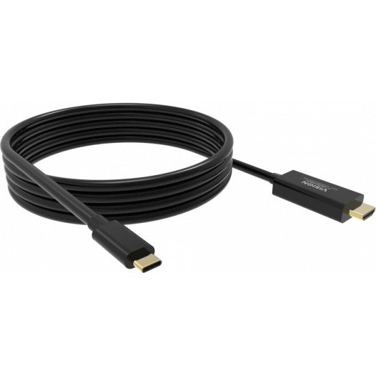 Vision TC 2MUSBCDP8K/BL câble DisplayPort 2 m USB Type-C Noir