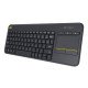 Logitech K400 Plus clavier RF sans fil QWERTY Pannordique Noir