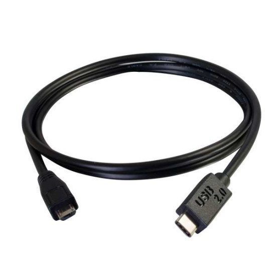 C2G USB 2.0, C - Micro B, 1m câble USB USB C Micro-USB B Noir