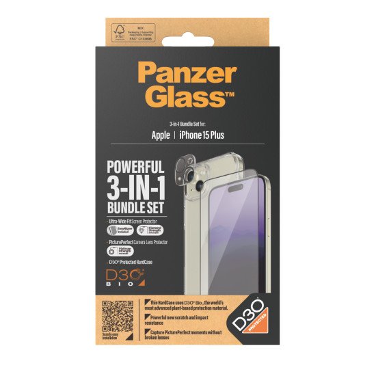 PanzerGlass B1174+2811 écran et protection arrière de téléphones portables Protection d'écran transparent Apple 1 pièce(s)