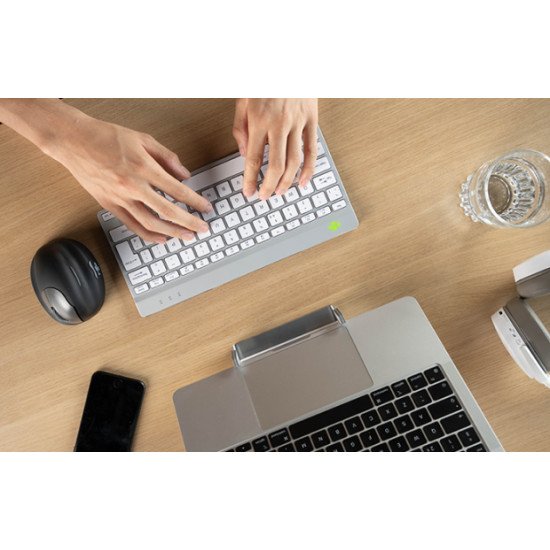 R-Go Tools Clavier ergonomique R-Go Compact Break, clavier compact avec logiciel de pause, AZERTY (BE), Bluetooth, noir