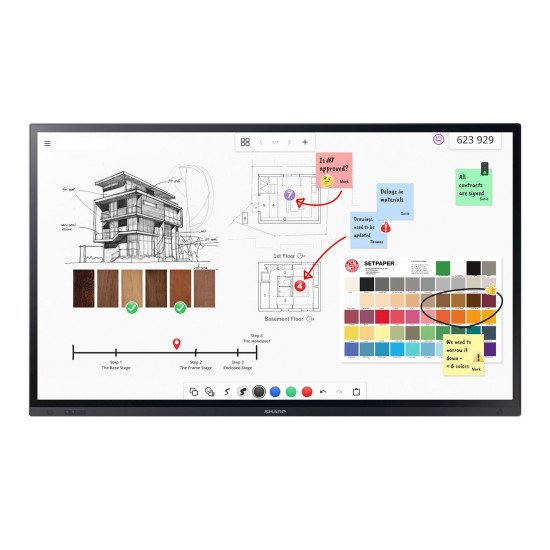 Sharp PN-LA862 Écran plat interactif 2,18 m (86") LCD 500 cd/m² 4K Ultra HD Noir Écran tactile 24/7