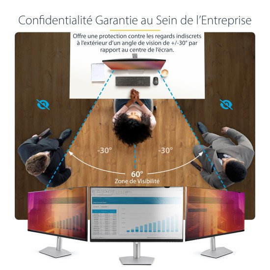 StarTech.com Filtre de Confidentialité pour Écran 24 pouces 16:10, Écran de Confidentialité Réversible Or, Filtre Anti Reflet pour Ordinateur Amélioré, Bouclier de Sécurité, +/- 30 Degrés