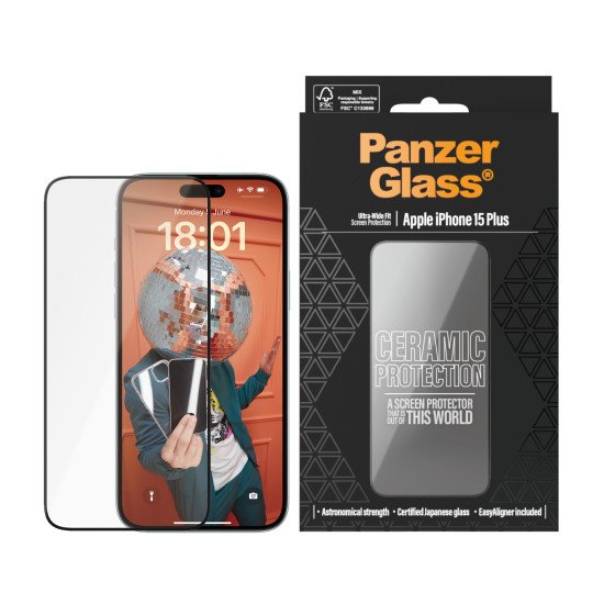 PanzerGlass PG Scrn Ceramic iPhone 15 Plus UWF WA Protection d'écran transparent Apple 1 pièce(s)