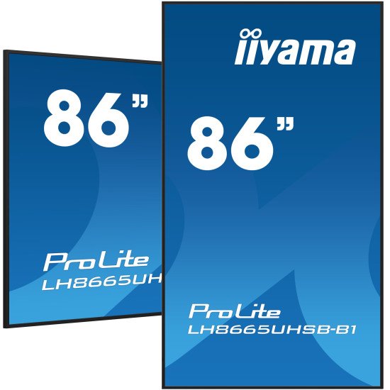 iiyama LH8665UHSB-B1 affichage de messages En forme de kiosk 2,18 m (86") LED Wifi 800 cd/m² 4K Ultra HD Noir Intégré dans le processeur Android 11 24/7