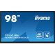 iiyama TE9812MIS-B3AG affichage de messages En forme de kiosk 2,49 m (98") LCD Wifi 400 cd/m² 4K Ultra HD Noir Écran tactile Intégré dans le processeur Android 11 24/7