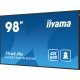 iiyama LH9875UHS-B2AG affichage de messages Écran plat de signalisation numérique 2,48 m (97.5") LED Wifi 500 cd/m² 4K Ultra HD Noir Intégré dans le processeur Android 11 24/7