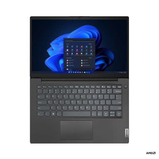 Lenovo V V14 7520U Ordinateur portable 35,6 cm (14") Full HD AMD Ryzen™ 5 8 Go LPDDR5-SDRAM 256 Go SSD Wi-Fi 5 (802.11ac) Windows 11 Pro Noir