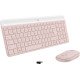 Logitech MK470 Slim Combo clavier Souris incluse RF sans fil AZERTY Français Rose