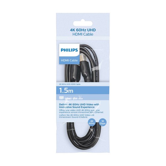 Philips SWV5510/00 câble HDMI 1,5 m HDMI Type A (Standard) Noir