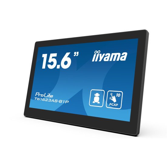 iiyama TW1623AS-B1P affichage de messages Écran plat interactif 39,6 cm (15.6") Wifi 450 cd/m² Double Full HD Noir Écran tactile Intégré dans le processeur Android 24/7