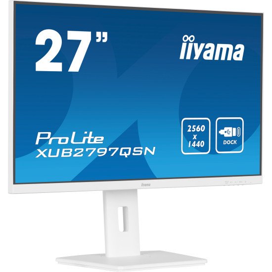 iiyama ProLite XUB2797QSN-W1 écran PC 68,6 cm (27") 2560 x 1440 pixels Wide Quad HD LED Blanc