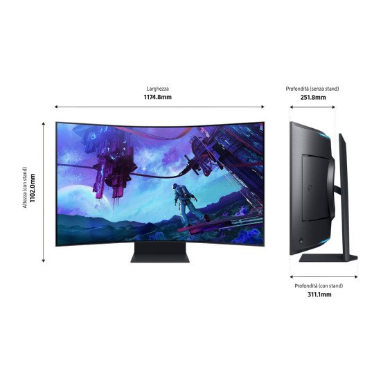 Samsung Odyssey S55CG970NU écran PC 139,7 cm (55") 3840 x 2160 pixels 4K Ultra HD LED Noir