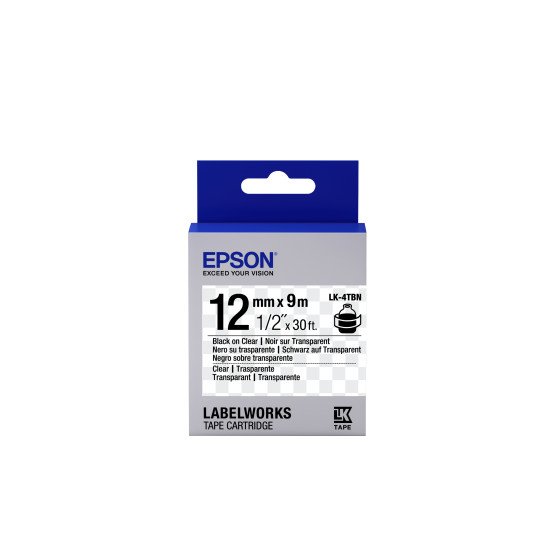 Epson LK-4TBN - Transparent - Noir sur Transparent - 12mmx9m