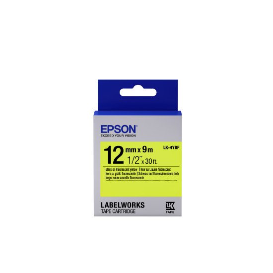 Epson LK-4YBF - Fluorescent - Noir sur Jaune - 12mmx9m