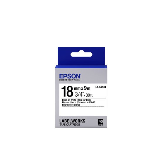 Epson LK-5WBN - Standard - Noir sur Blanc - 18mmx9m