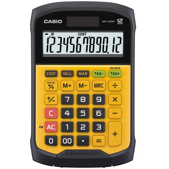 Casio WM-320MT calculatrice Poche Calculatrice à écran Noir, Jaune