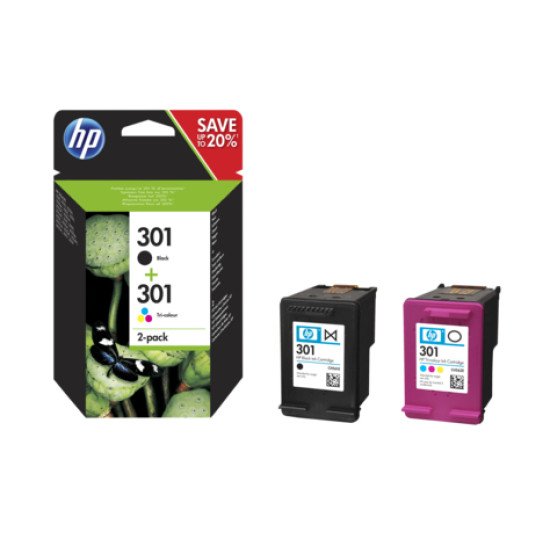 HP 301 / N9J72AE Pack de 2 cartouches noir, cyan, magenta, jaune