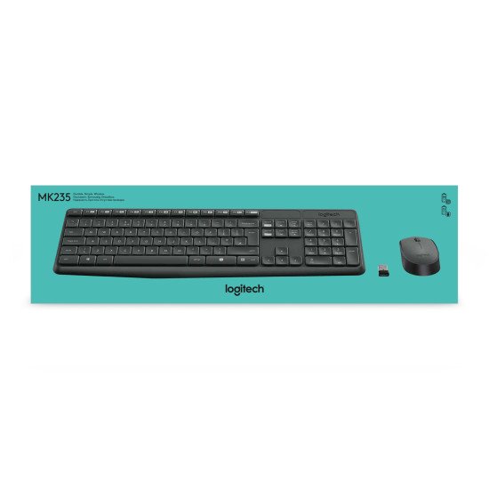 Logitech MK235 clavier RF sans fil QWERTZ DE Gris