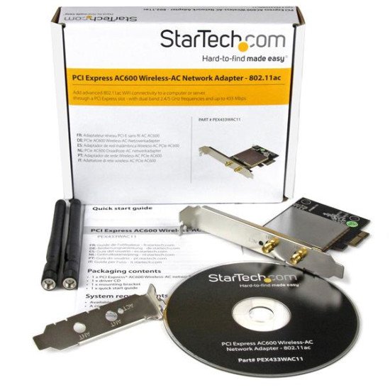 StarTech.com Carte réseau PCI Express sans fil AC600 double bande - Adaptateur PCIe WiFi 802.11ac