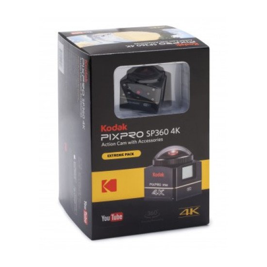 Kodak PIXPRO SP360 4K Extreme Pack caméra pour sports d'action 12,76 MP Full HD CMOS 25,4 / 2,33 mm (1 / 2.33") Wifi 102 g