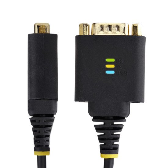 StarTech.com Câble USB vers Série de 30cm, Rétention COM, FTDI, Câble Adaptateur USB-A vers DB9 RS232, Vis/Écrous DB9 Interchangeables, Protection ESD, Windows/macOS/Linux