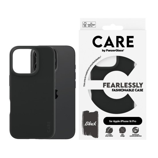 PanzerGlass CARE by PG BLK iPhone16 6.3 Pro coque de protection pour téléphones portables Housse Transparent