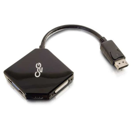 C2G 80928 câble vidéo et adaptateur 0,7 m DisplayPort HDMI, VGA, DVI Noir