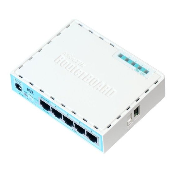 Mikrotik RB750GR3 Routeur connecté Gigabit Ethernet Turquoise, Blanc