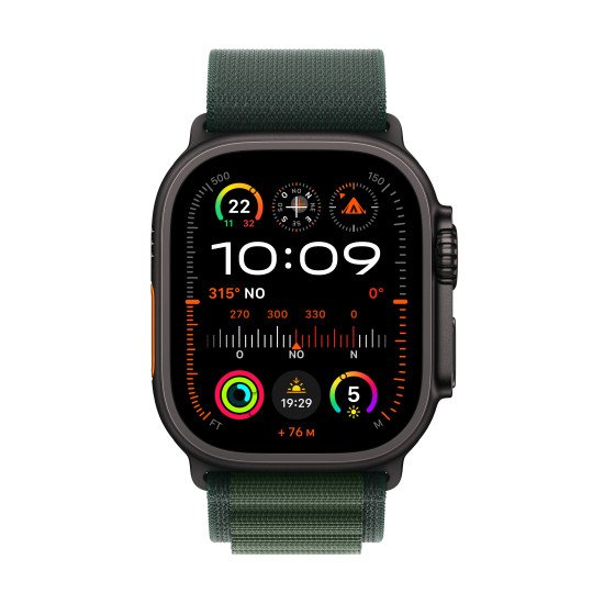 Apple Watch Ultra 2 OLED 49 mm Numérique 410 x 502 pixels Écran tactile 4G Noir GPS (satellite)