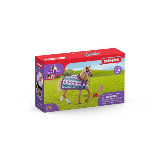 schleich HORSE CLUB Pur-sang anglais avec couverture