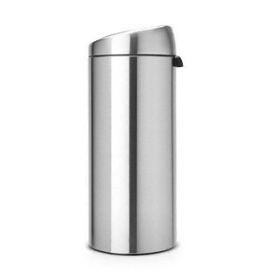 Brabantia Touch Bin, 30L Rond Plastique, Acier inoxydable